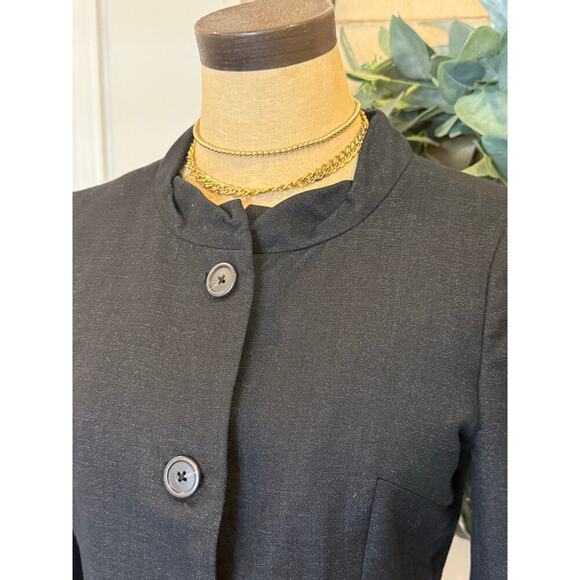 J.CREW Black Wool Silk Scallop Neck Jacket Blazer Top Women's Size 2 - Picture 2 of 11